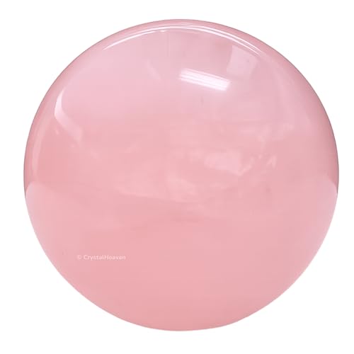 Image of Certified Rose Quartz Crystal Ball for Meditation | Premium Crystal Vastu Items for Home and Feng Shui Items for Good Luck - Pooja Supplies and Spiritual Practices (1.5 inch Inch)