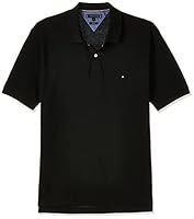 Tommy Hilfiger Men's Regular Fit Polo, Flag Black, Large