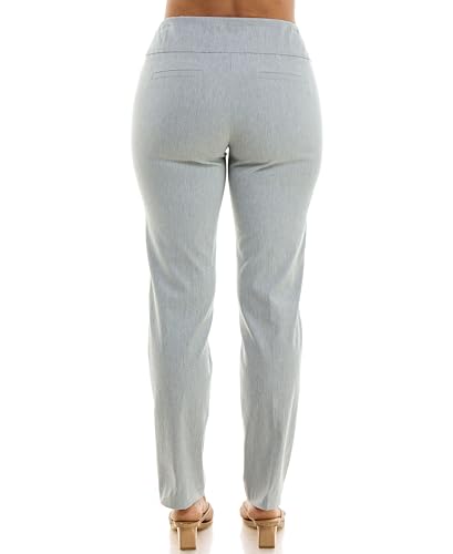 Zac & Rachel Women's Millennium Fabric Pull-On Slim Leg Pant, Heathered Smoke, 164