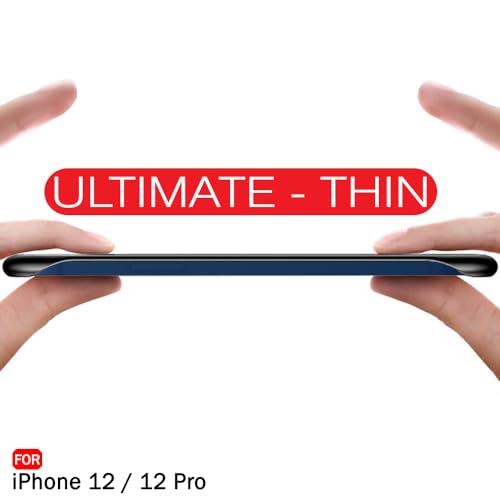 Image of TheGiftKart Hybrid Ultimate Slim Back Case Cover for iPhone 12 /12 Pro | Lightweight Profile | Frosted Matte Translucent Hard Cover for iPhone 12 /12 Pro (PC & TPU, MagSafe Compatible, Black Sides)