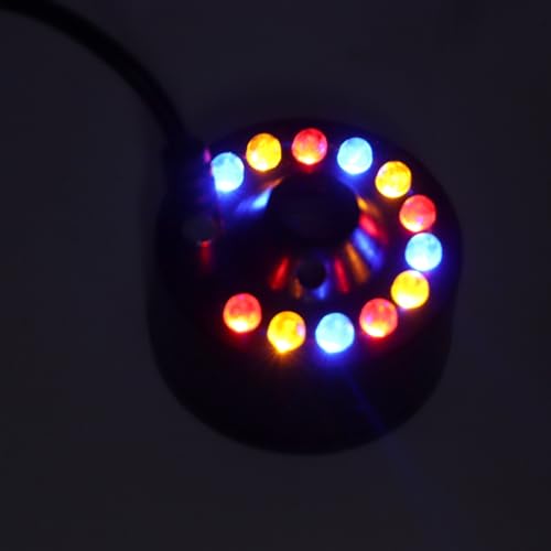 12 LEDs, DC 5 V Schnittstelle, Mini Nebelmaschine, Wasserbrunnen, Teich, Nebelmaschine, Zerstäuber, Luftbefeuchter für Halloween, Weihnachten und Andere Feiertagsdekorationen