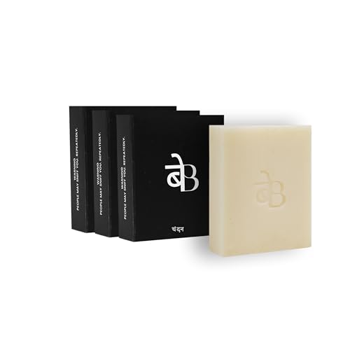 Image of Sandalwood De-Tan Soap | Pack of 3 x 125g | Tan Removal | Skin Brightening | Deep Cleansing | Face & Body | Handmade | All Skin Types