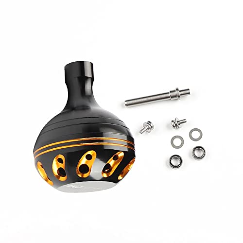 TEQIN Power Knob, Metal Fishing Reel Handle for Saltwater Fishing, Ergonomics Design Replacement Knobs Drill Fitment for Spinning Fishing Reel Large