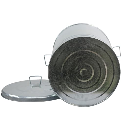 Caneca de basura de acero galvanizado redonda 31 galones miniatura 5