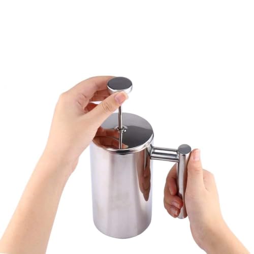 Image of 600 ML French Press Coffee Maker Double Insulated 304 Stainless Steel Coffee Maker with 4 Level Premium Filtration System Rust-Free Dishwasher Safe