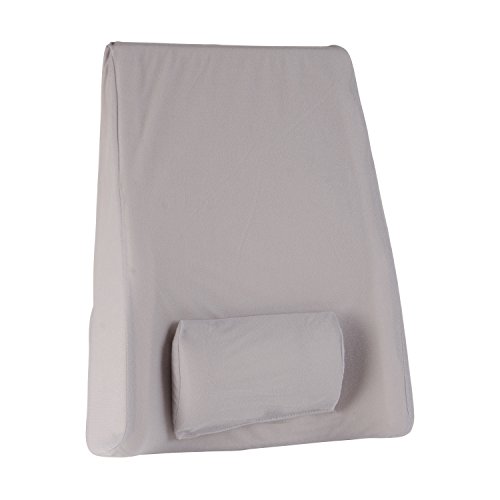 DMI Deluxe Extra-Tall Adjustable Lumbar Back Support Cushion with Elastic Strap and Removable Adjustable Lumbar Pad, 14 x 21 Inches, Gray
