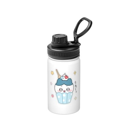 ステンレスカップ ちいかわ ハチワレ コーヒーカップ 大容量 保温 保冷 直飲み 真空断熱 蓋付き 水筒 マグボトル かわいい キャラクター 車載 持ち運びやすい ビール 家庭用 車用 オフィス プレゼント 350ml