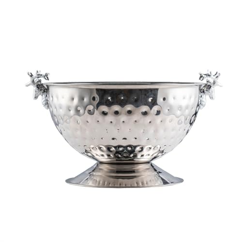 Deer Head Stainless Steel Ice Bucket for Parties – Large Golden Champagne Wine Cooler, High-End Decorative Ice Pail for Bar & KTV, Keeps Ice Cold & Dry
