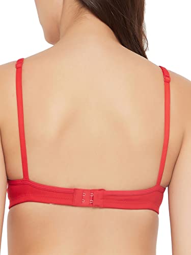 Image of Clovia Women's Cotton Non-Padded Non-Wired Full Cup T-Shirt Bra in Red