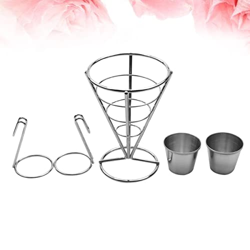 FUNOMOCYA Cone Snack Rack French Fries Stand Snacks Holder Iron Art of Uses Ideal for Restaurant Home Parties