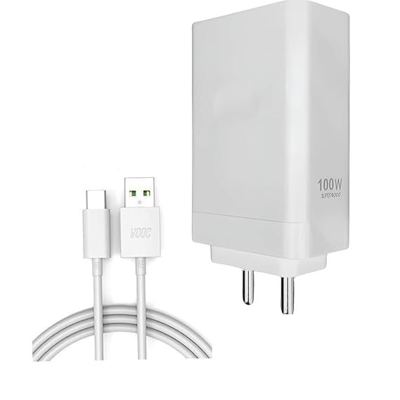 Image of Charger Original Fast SuperVOOC 100W Adapter with USB to Type C Cable Compatible for A77 /A78 /F23 Pro 5G /F23 5G /F21s Pro 5G /Reno 10 /Reno 10 pro /reno10 pro plus /reno9 /reno 9 pro (DP157)