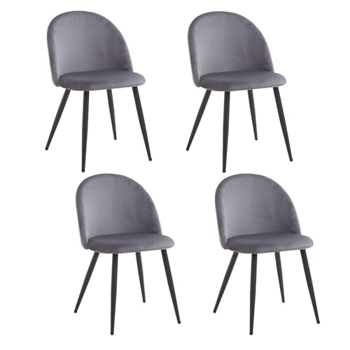 Jzgorc Pack De 4 Silla De Comedor, Silla De Comedor De Terciopelo Suave, Silla De Cocina Con Patas De Metal, Silla De Comedor Moderna Con Almohadilla Protectora Ajustable - Gris Jzgorc Pack De 4 Silla De Comedor, Silla De Comedor De Terciopelo Suave, Silla De Cocina Con Patas De Metal, Silla De Comedor Moderna Con Almohadilla Protectora Ajustable - Gris