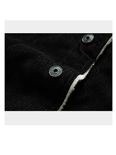Canbebig Men's Corduroy Sherpa Trucker Jacket Western Jackets Winter Fleece Lined Fur Collar Warm Cowboy Coat with Pockets4