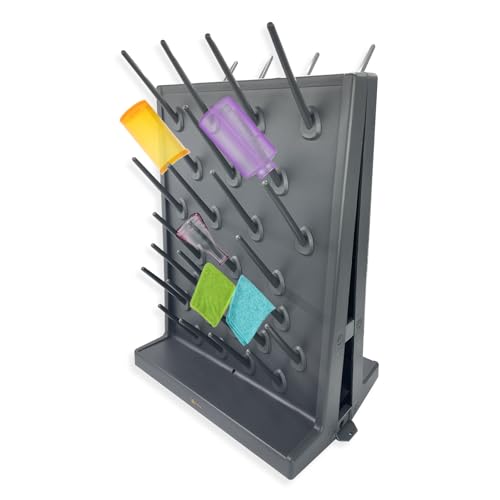 Image of Sidawhope 54 Detachable Pegs Lab Drying Rack Wall-Mount Or Bench-Top Pegboard for Lab Glassware and Bottles Featuring Efficient Laboratory Bottle Drying Rack Hand Towel Stand Rack
