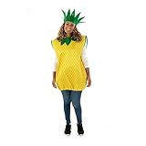 Single Funny Fruit & Veggie Costume | Slip On Halloween Costume for Women and Men| One Size Fits All | Pineapple Costume
