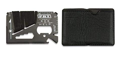 Tarjeta Multiusos 11 usos con Cuerda BARBARIC 8,6x5,5 cm para Senderismo, Caza, Camping, Supervivencia y Bushcraft Albainox 33916 + Portabotellas de regalo