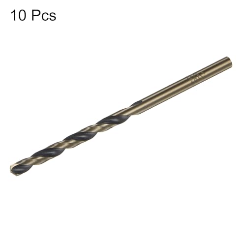 Harfington HTA231128HH000135 10Pcs Jobber Drill Bits 3.2Mm (1/8") Black Nitride & Gold Titanium Coated High Speed Steel (Hss) 4341 Twist Drill Bits thumb #2