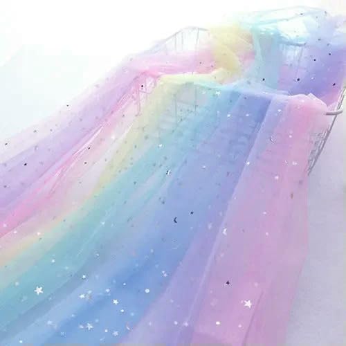 Tissu arc-en-ciel dégradé ZBDP en tulle souple pour robe de mariée