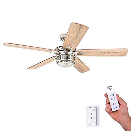 Honeywell Ceiling Fans Bonterra, 52 Inch Contemporary Indoor Led Ceiling Fan With Light And Remote Control, Dual Finish Blades, Reversible Motor - Model 50610-01 (Brushed Nickel) #TOP7