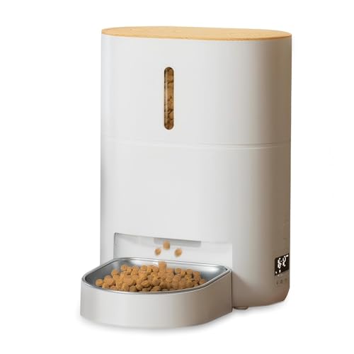 【2025最新システム】猫 自動給餌器 中小型犬用 タイマー式 4L容量 定時定量 1日6回 水洗い可能 2WAY給電 手動給餌 録音ボイス給餌 餌詰まり防止機能付き 自動餌やり機