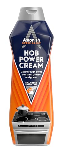 Astonish Specialist Hob Cream Cleaner for Tough Burnt on Stains Protective Coat Zesty Lemon Scent 500ml
