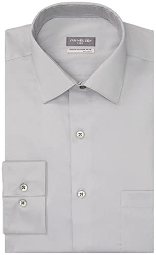 Chemise haut de gamme Van Heusen Ultra Wrinkle Free stretch coupe ajustée gris brume