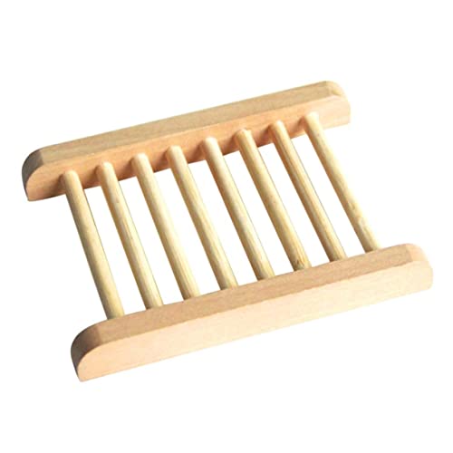 DOITOOL 2個天然木質ソープトレイ おしゃれ水切り固形鹸置き 滑り止め設計 バスルーム キッチン用収納ディッシュ 自然素材使用で香り移りなし