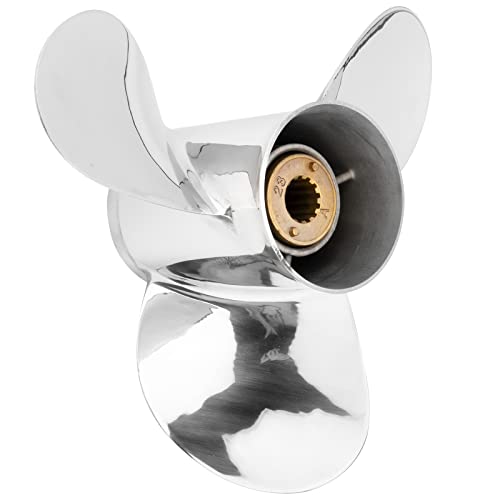 Image of 10 1 /2 x 13 Stainless Steel Outboard Propeller for Mercury Engines 30-70 HP Reference No.48-816704A45, 13 Tooth, RH