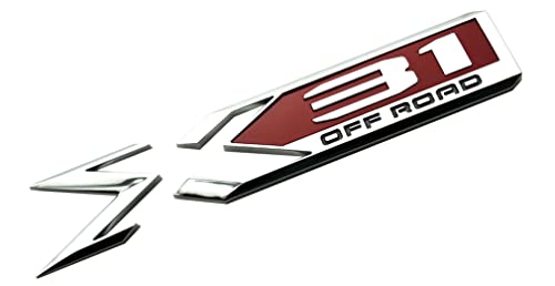 Image of 2Pack X31 Off Road Emblem 84682662 Rear Bodyside Badge Nameplate Letter Replacement for 2019 2020 2021 2022 GMC Sierra 1500 (Chrome Red)