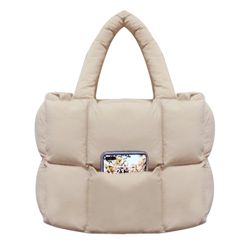 Naariian Women Large Puffer Purse Puffy Tote Bags Dupes Light Weight Handmade Nylon Bag Woven Shoulder Handbag cover