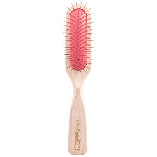 Chris Christensen 22 mm Oblong Dog Brush, Breezy Brush Series, Groom Like a Professional, Rounded and Grounded Metal Pins, Best for Styling and Straightening Coat, Firm (Pink)