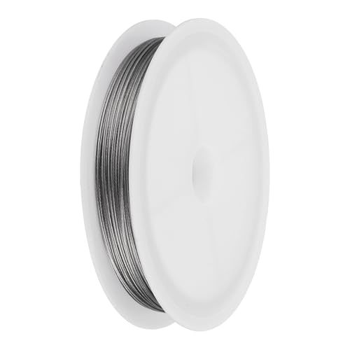 PATIKIL 98FT (30m) 0.02inch (0.5mm) 7-Strand Bead String Wire, Stainless Steel Nylon Coated Bead Cord Stringing Wire for Jewelry Bracelet Beading Making, Silver