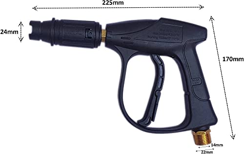 Image of Premium Pressure Water Spray Gun Car Wash Floor Cleaning 15 MPA 10 m Electric High Pressure Water Washer Gun with Adjustable Nosel (Black) with Extension Road