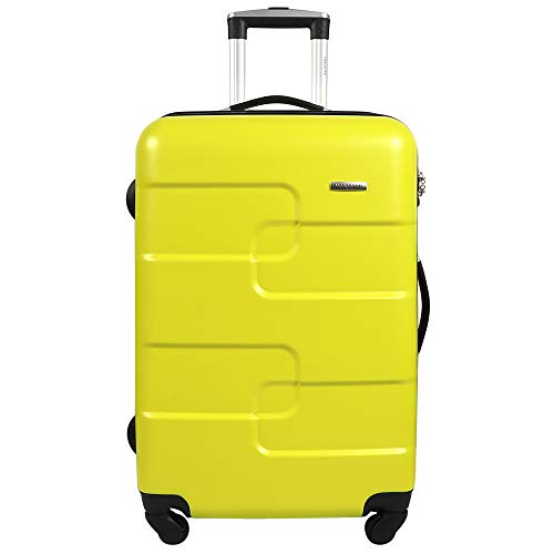 Vesgantti Large Suitcase with TSA Lock - Lightweight Anti-Scratch 4 Wheel Hand Luggage - Hard Shell Travel Tripp Spinner Case (Yellow Green, 24 inch)