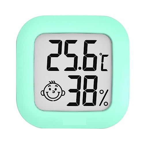液晶電子デジタル温度センサー湿度計バックライト温度計湿度計ゲージ屋内気象台時計 高精度リアルタイム計測機能(Tpye 3 Green)