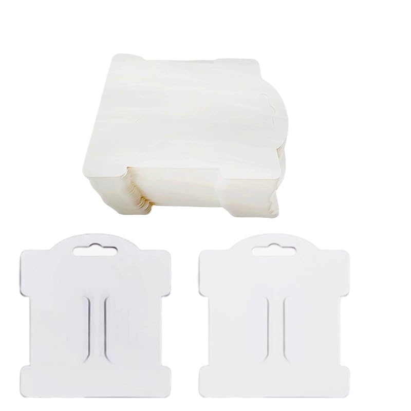 100-Pack Rectangle Hair Clip Display Cards, White Cardboard Hair Bow Barrettes Holder for Hair Accessories Display and Organizing, 3.5x3.1 Inch