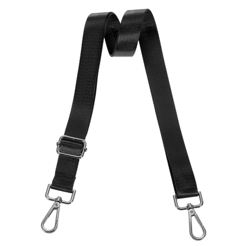 Image of uxcell Wide Shoulder Strap, 2.5cm Adjustable Purse Strap Replacement Crossbody Strap for Shoulder Bag Handbag, Black, Black Pull Core Buckle