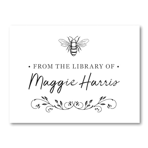 Personalized Bookplate Stickers with Bee, From the Library of Stickers, Custom This Book Belongs to Stickers, Self-Adhesive Labels