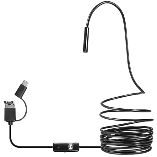 AceSoft High Grade High Stability 3in1 Type-C USB Inspection Camera Endoscope 7mm Cable 6ft Compatible with Laptop,Smartphone,Tablet PC