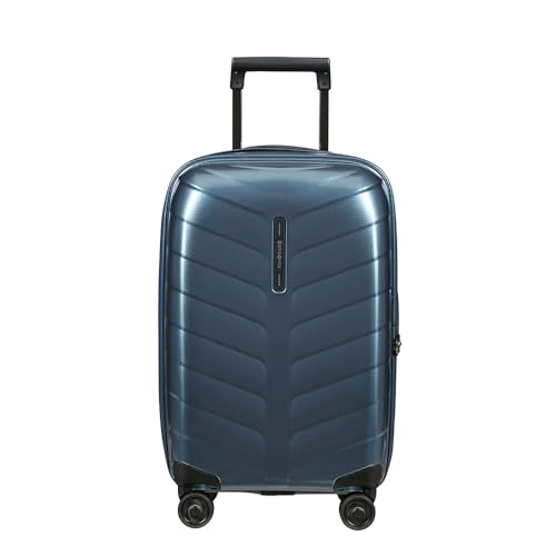 Samsonite Attrix - Spinner S, Bagages à Main Extensibles, 55 cm, 38/44 L, Bleu en Acier
