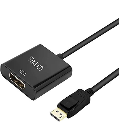 Image of FENTICO DisplayPort (Not USB) to HDMI Adapter, Gold-Plated Display Port to HDMI Converter, DP to HDMI Cord Compatible with Computer, Desktop, Laptop, PC, Monitor, Projector, HDTV (UNI-DIRECTIONAL)