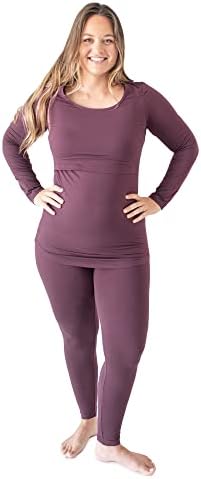 Kindred Bravely Jane Nursing Pajama Set | Nursing Pajamas for Breastfeeding (Burgundy Plum, Small)