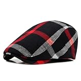meioro Men's Striped Plaid Newsboy Hat Cabbie Beret Ivy Flat Cap Adjustable Gatsby Hat Hunting Driving Cap - Image 1