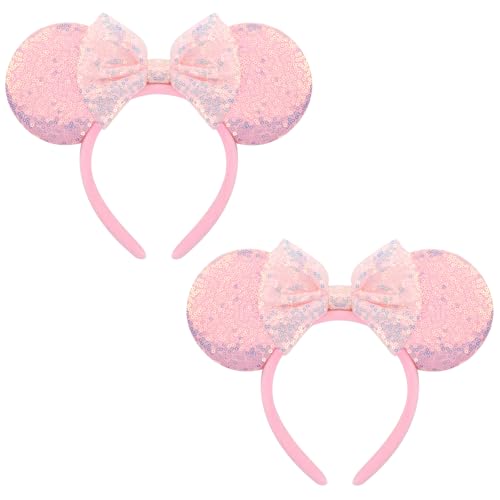 Image of DRESHOW Mouse Ears Bow Headbands Glitter Party Decoration Cosplay Costume for Women