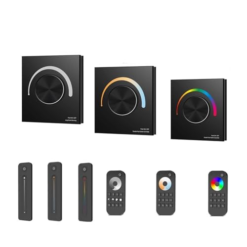 Atenuador LED de panel giratorio con control remoto inalámbrico 2.4G para luces RGB 2