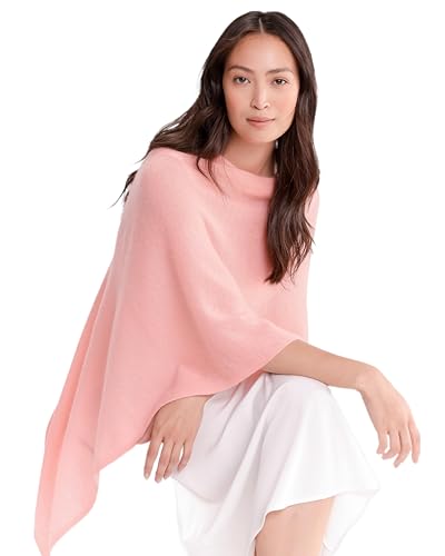Caroline Grace by Alashan Lightweight & Super Soft Cashmere Blend Poncho - Great Gift Item - One Size (Guava/Pink)3