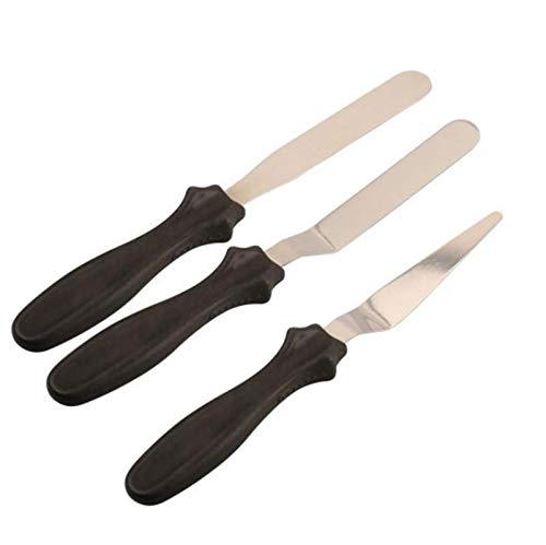 Multi Function Stainless Steel Spatula Palette Knifes for Cake Icing, Mixing, Baking Knife -Set of 3-Pieces - Random Color