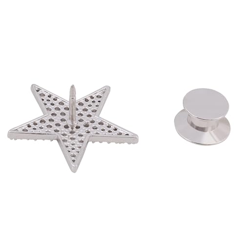 Image of Shining Cubic Zircon Star Brooch Pins Elegant Clear Crystal Flower Lapel Pin Breastpin Badges for Women Men