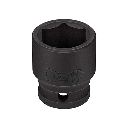 Image of Jetech 1 /2 Inch Drive 15 /16 inch Standard Impact Socket, SAE, Chrome Molybdenum Alloy Steel (Cr-Mo), Heat Treated, 6-Point Design for Heavy-Duty Automotive & Industrial Use