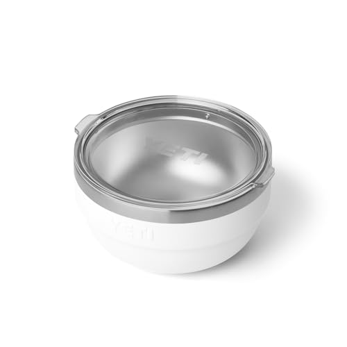 Image of YETI Rambler Bowl, Vacuum Insulated, Stackable and Nestable Stainless Steel Bowl with Lid, 1 Quart, White